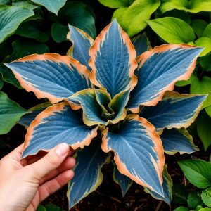 Хоста Океан Вью купить по цене от 960р. в интернет-магазине «Посадика» с доставкой почтой в в Белебейе и по всей России – [изображение №1].